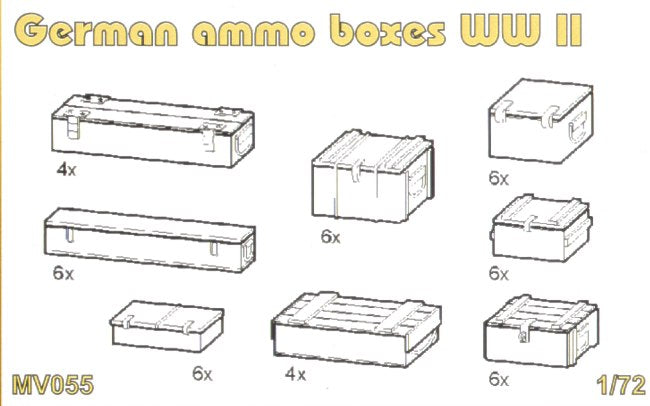 Planet Models PLAMV055 1:72 German ammunition boxes WWII