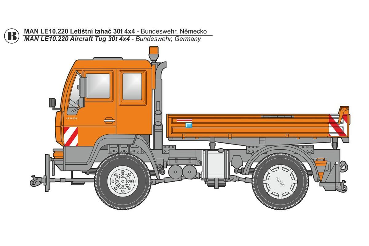 Planet Models PLAMV120 1:72 MAN LE 10.220 Bundeswehr Military Aircraft Tug