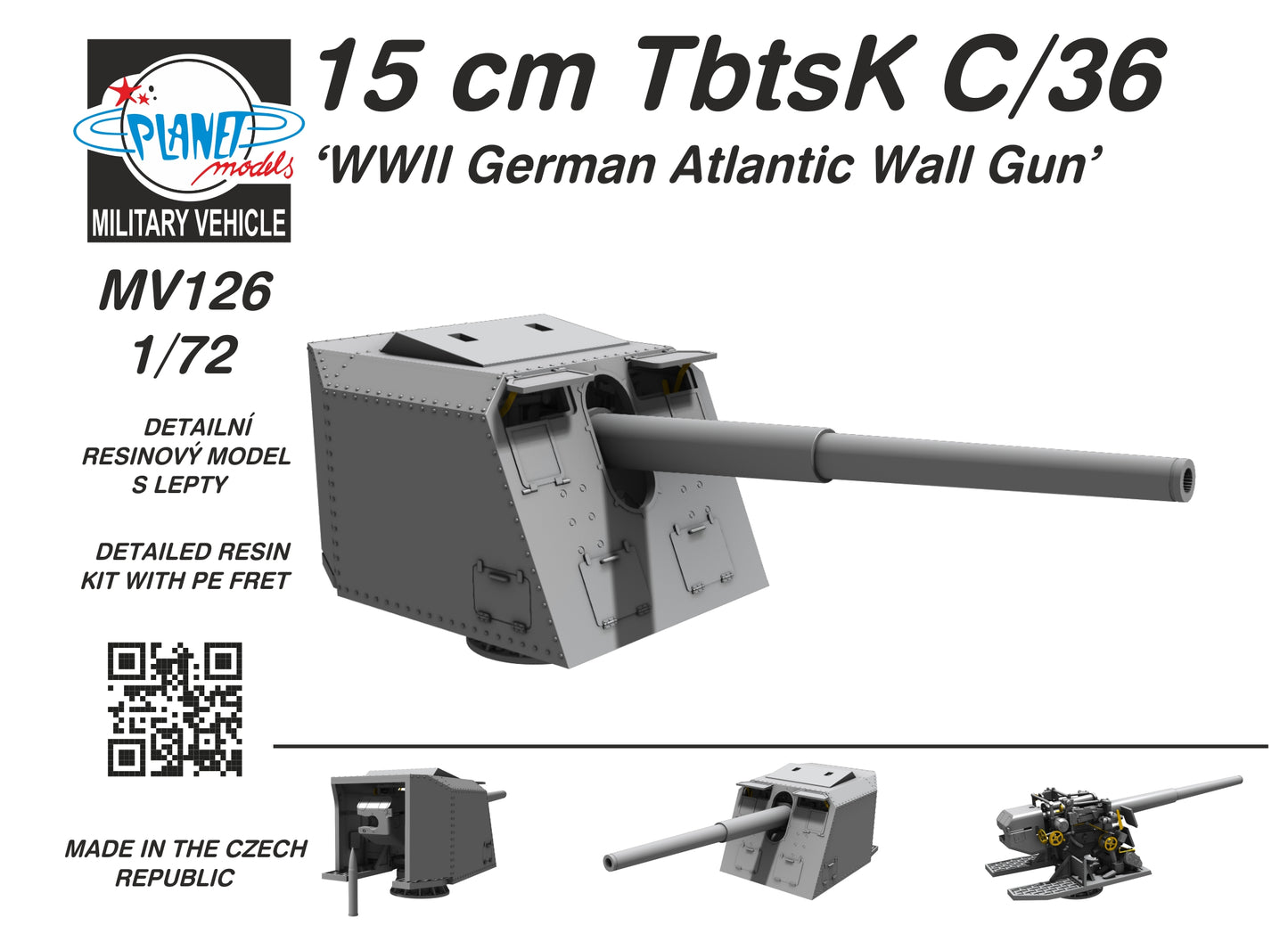 Planet Models PLAMV126 1:72 15 cm TbtsK C/36 'WWII German Atlantic Wall Gun'