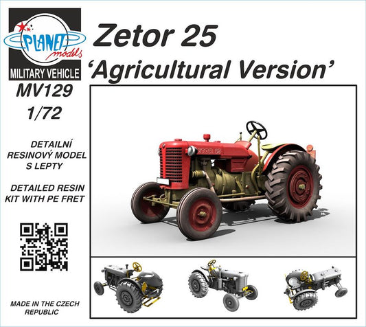 Planet Models PLAMV129 Zetor 25 'Agricultural Version' 1:72