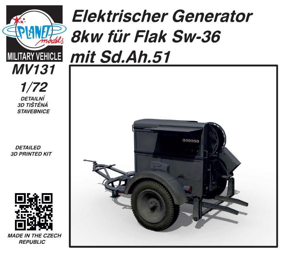 Planet PLAMV131 1:72 Flak Generator 8kw Sd.Ah.51