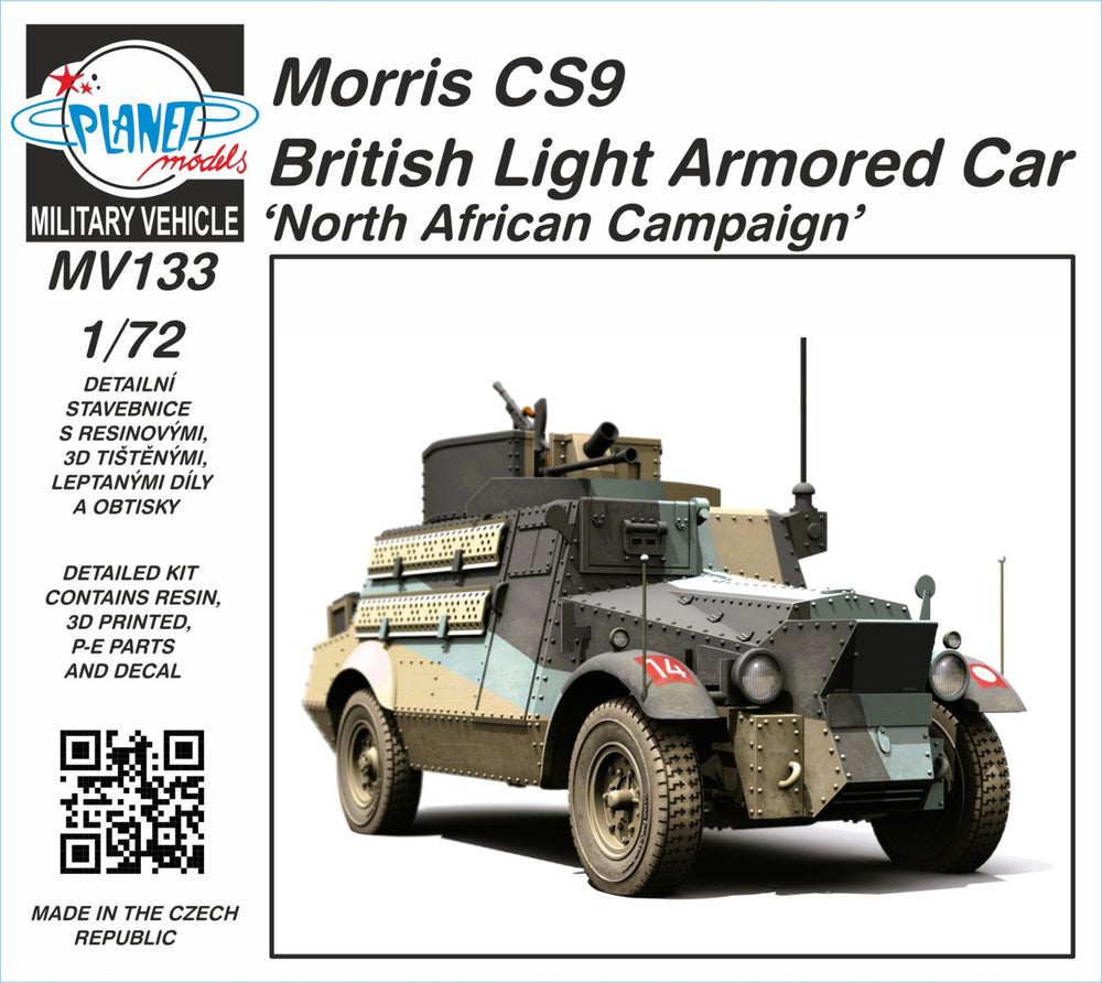 Planet Models PLAMV133 1:72 Morris CS9 Light Armoured Car Africa