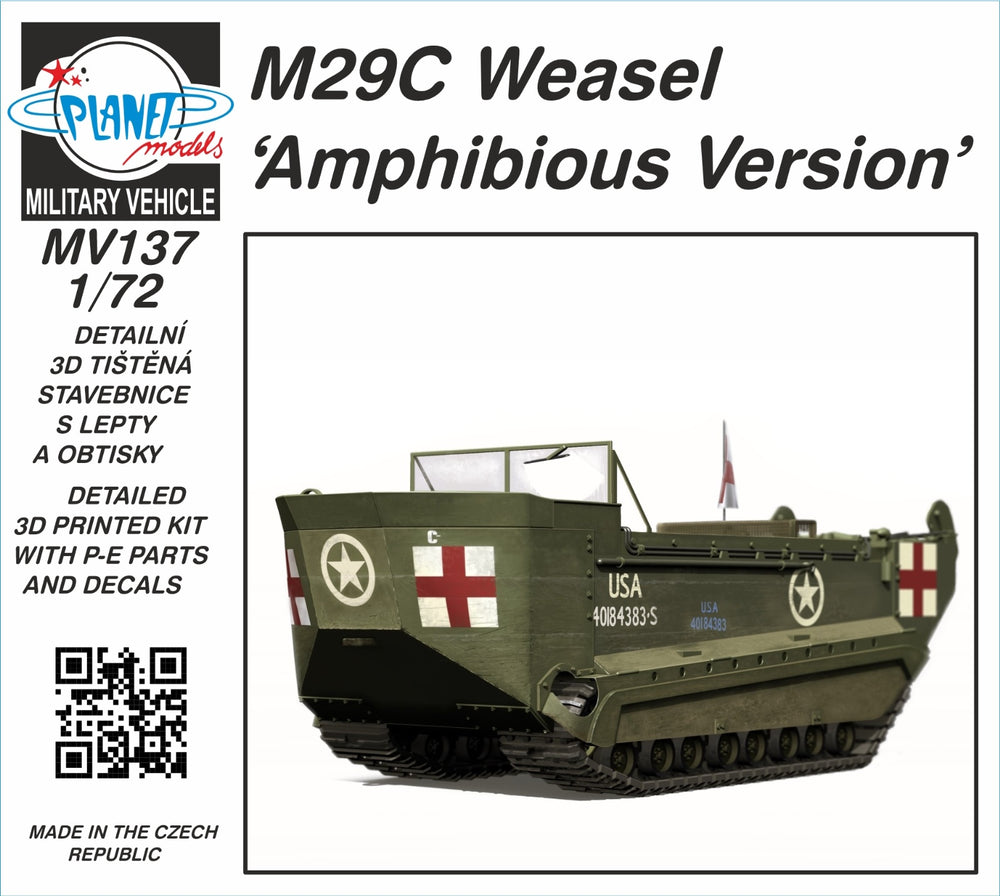 Planet Models PLAMV137 1:72 M29C Weasel Amphibious 3D Print Kit