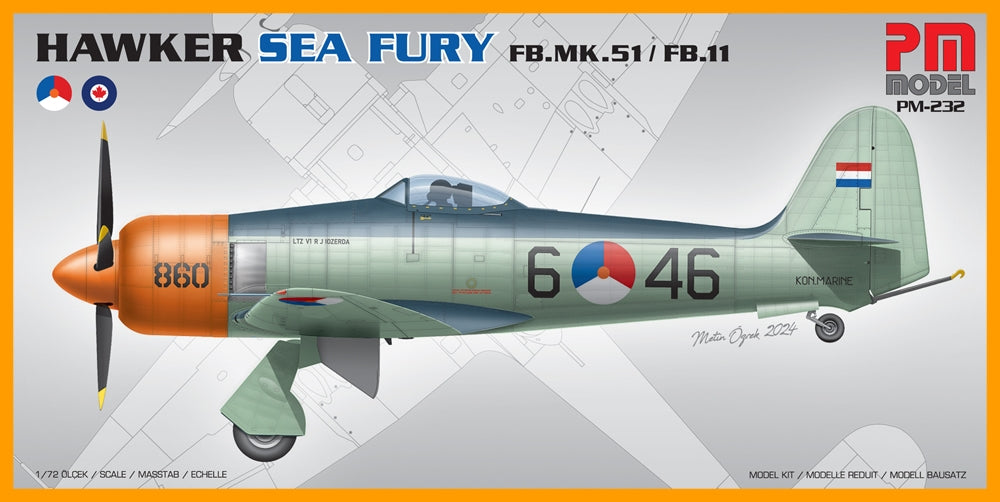 PM Model PM232 Hawker Sea Fury FB.11/FB.51 1:72 Kit
