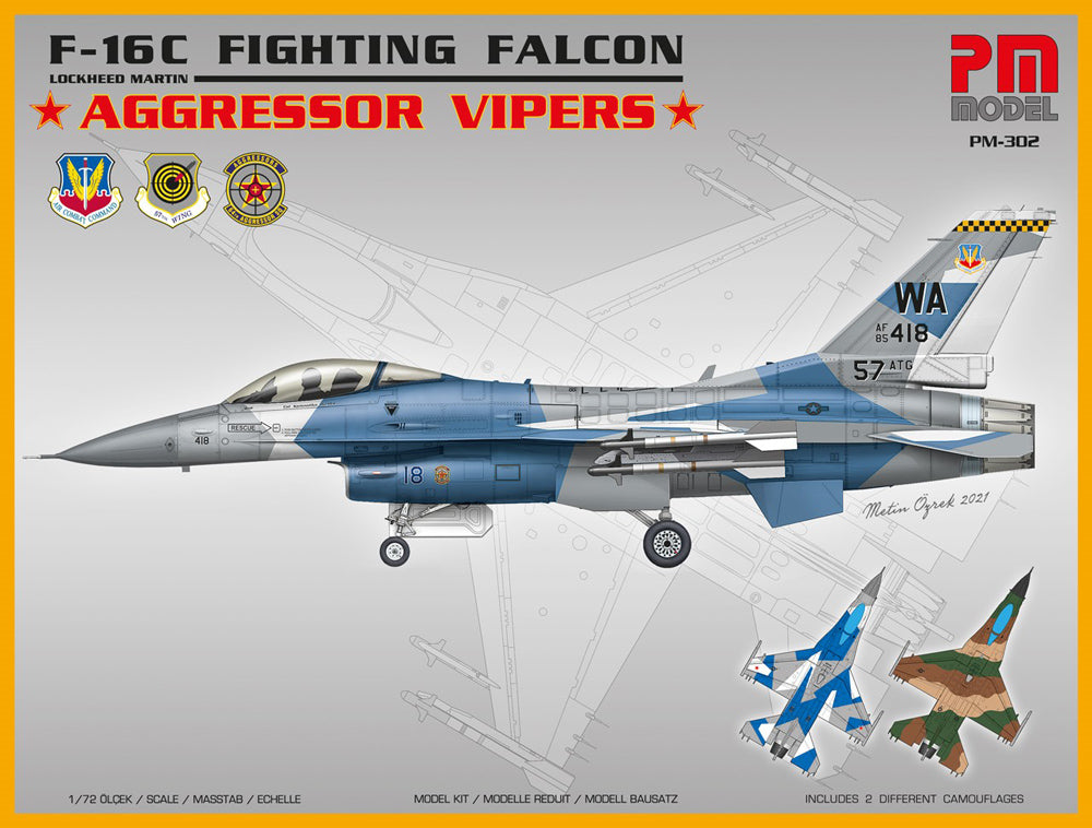 PM Model PM302 1:72 F-16C Fighting Falcon Aggressor Vipers Kit