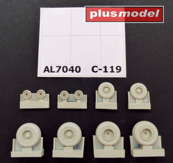 Plus Model PMAL7040 1:72 C-119 Boxcar Late Wheels and Paint Mask