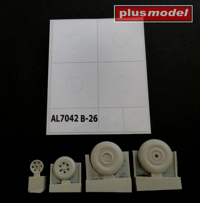 Plus Model PMAL7042 1:72 B-26 Marauder Late Grooved Wheels & Mask