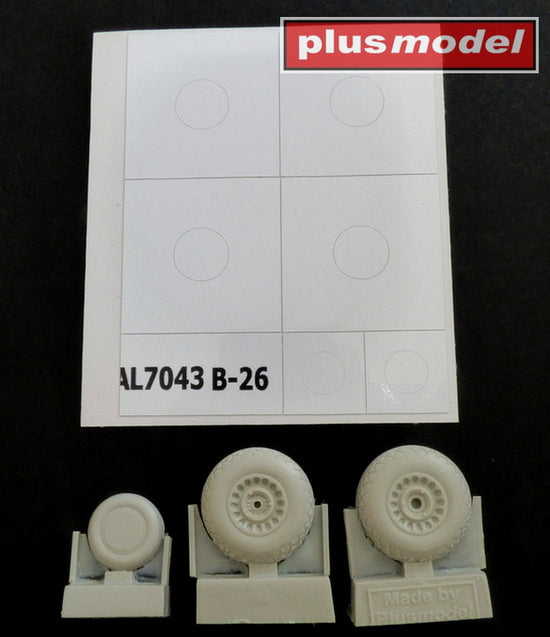 Plus Model PMAL7043 1:72 B-26 Marauder Early Diamond Wheels & Mask