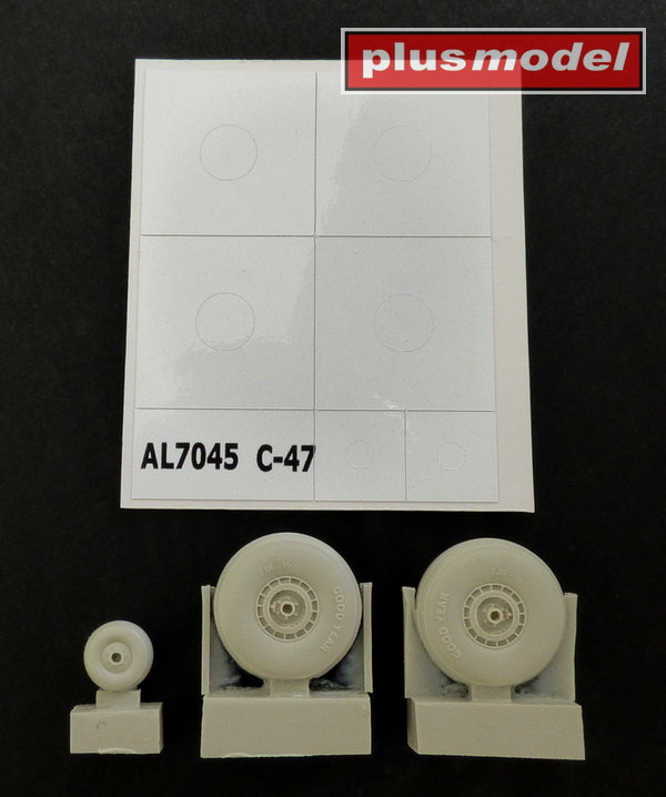 Plus Model PMAL7045 1:72 C-47 Dakota Skytrain Wheels without Covers & Mask