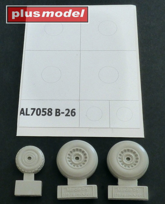 Plus Model PMAL7058 1:72 B-26 Marauder Early Grooved Wheels & Mask