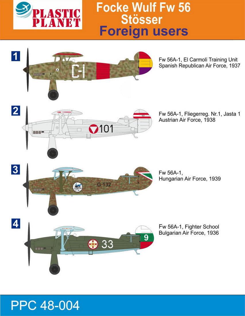 Attack Kits PPC48004 1:48 Focke-Wulf Fw-56 Stosser 'Foreign users'