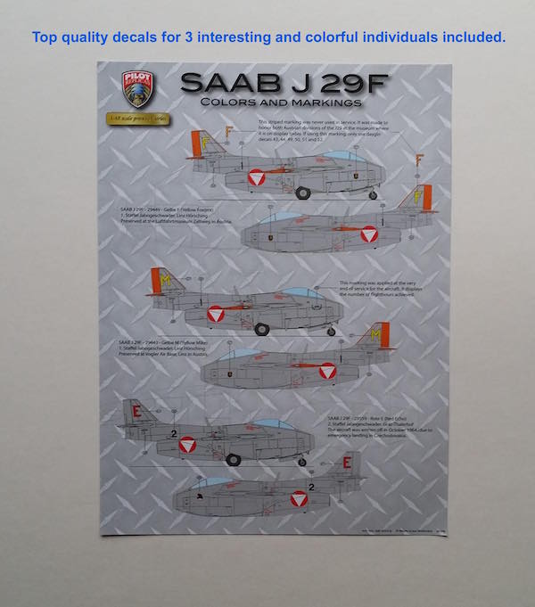 Pilot Replicas PR48A003 1:48 Saab J-29F Tunnan Austrian Plastic Kit