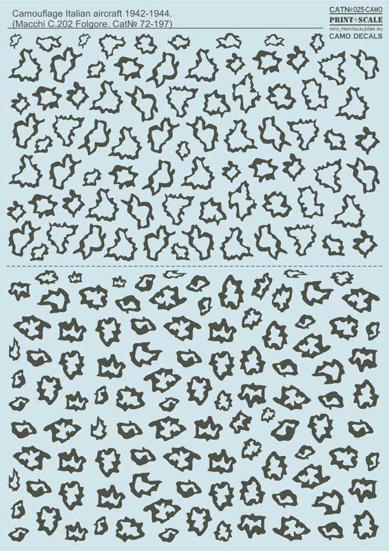 Print Scale PSL025 1:72 Italian Aircraft Camouflage 1942-1944