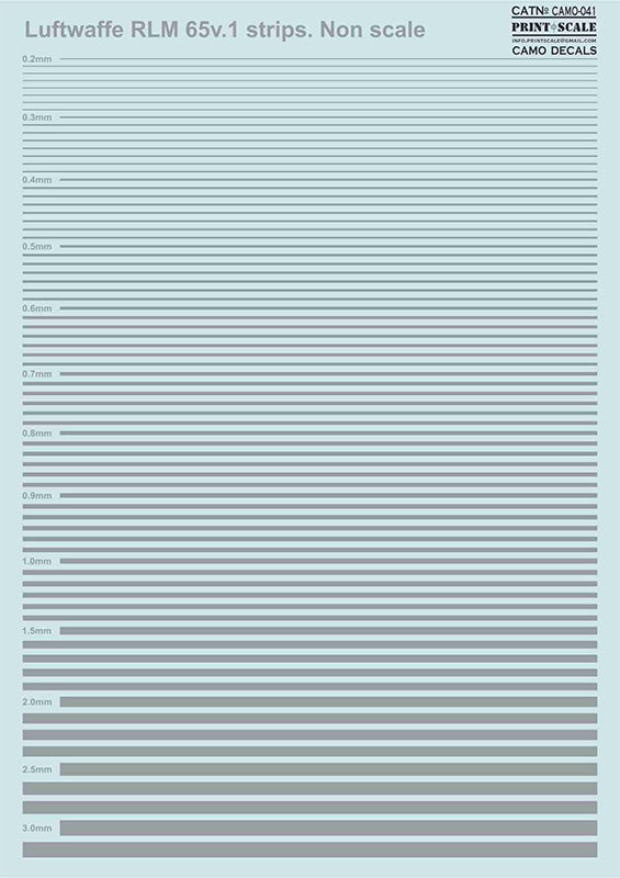 Print Scale PSL041 Luftwaffe RLM 65v.1 stripes