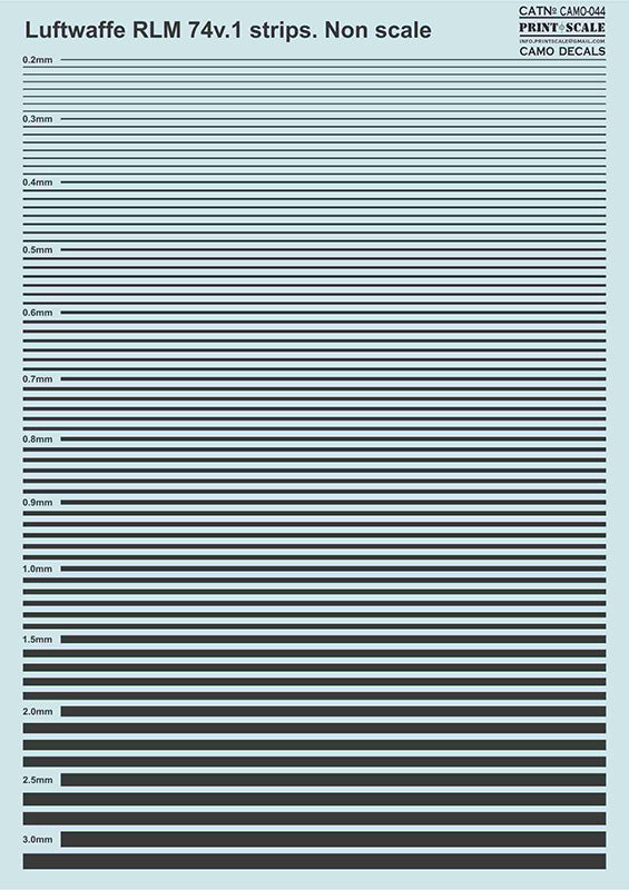 Print Scale PSL044 Luftwaffe RLM 74v.1 stripes