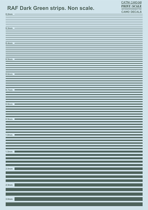 Print Scale PSL048 RAF Dark Green strips