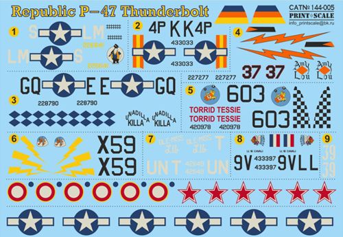 Print Scale PSL14405 1:144 Republic P-47D Thunderbolt