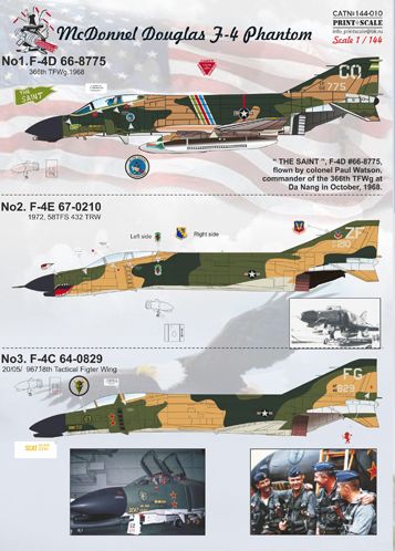 Print Scale PSL14410 1:144 F-4C/F-4D/F-4E Phantom II in Vietnam war [F-4C/D]