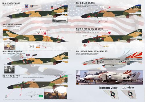 Print Scale PSL14410 1:144 F-4C/F-4D/F-4E Phantom II in Vietnam war [F-4C/D]