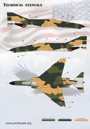 Print Scale PSL14410 1:144 F-4C/F-4D/F-4E Phantom II in Vietnam war [F-4C/D]