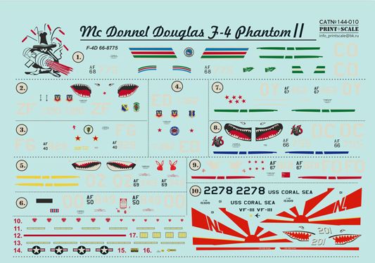 Print Scale PSL14410 1:144 F-4C/F-4D/F-4E Phantom II in Vietnam war [F-4C/D]