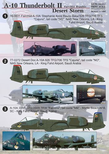 Print Scale PSL14411 1:144 Fairchild A-10A Thunderbolt II