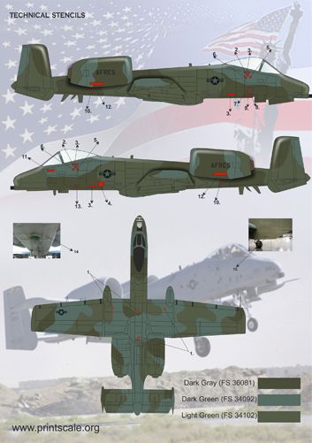 Print Scale PSL14411 1:144 Fairchild A-10A Thunderbolt II