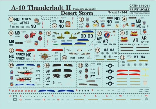 Print Scale PSL14411 1:144 Fairchild A-10A Thunderbolt II