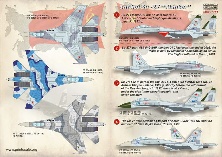 Print Scale PSL14413 1:144 Sukhoi Su-27 "Flanker" / 144-013 / 1
