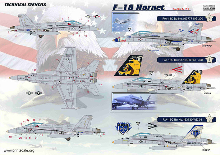 Print Scale PSL14419 1:144 McDonnell-Douglas F/A-18C Hornet 1