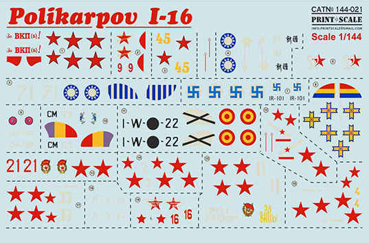 Print Scale PSL14421 1:144 Polikarpov I-16 / 1