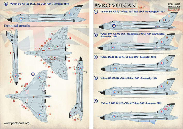 Print Scale PSL14423 1:144 Avro Vulcan B.2 Part 1 1