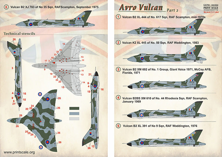 Print Scale PSL14424 1:144 Avro Vulcan B.2 Part 2 1