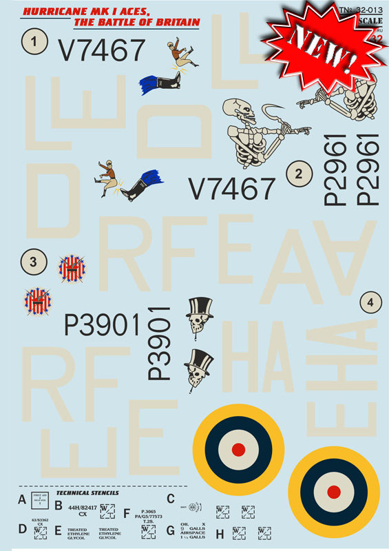 Print Scale PSL32013 1:32 Hawker Hurricane Mk.I Aces