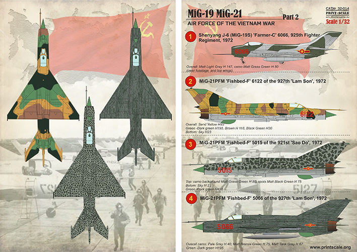 Print Scale PSL32014 1:32 Mikoyan MiG-19 MiG-21 Vietnam war