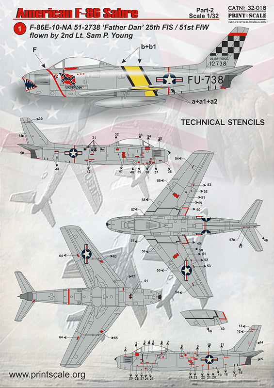 Print Scale PSL32018 1:32 North-American F-86E Sabre Part-2 1