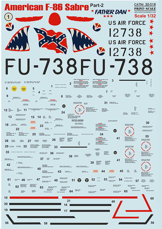 Print Scale PSL32018 1:32 North-American F-86E Sabre Part-2 1