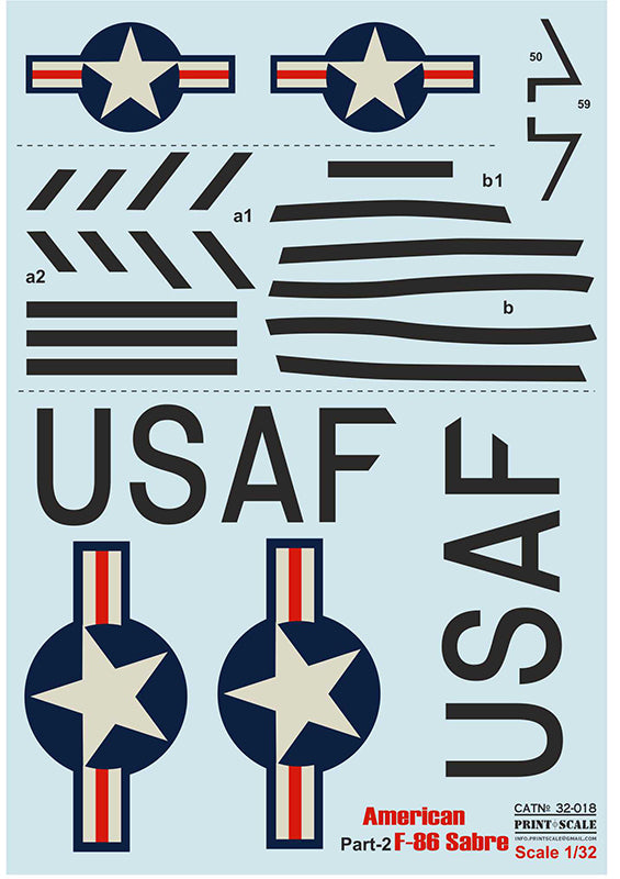 Print Scale PSL32018 1:32 North-American F-86E Sabre Part-2 1