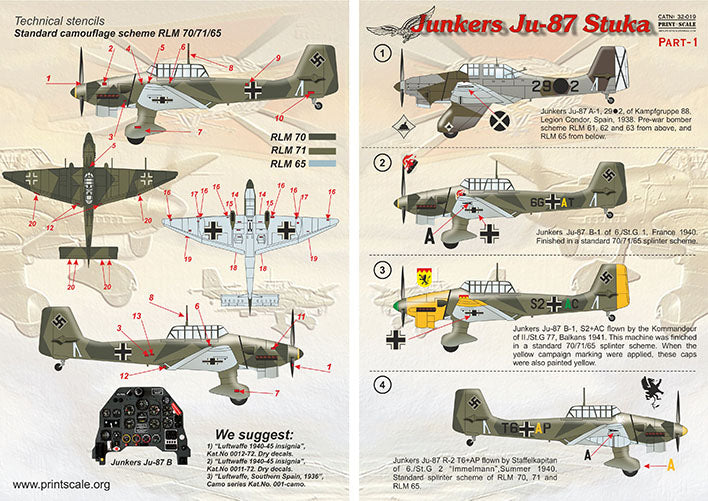 Print Scale PSL32019 1:32 Junkers Ju-87 'Stuka' Part 1 1