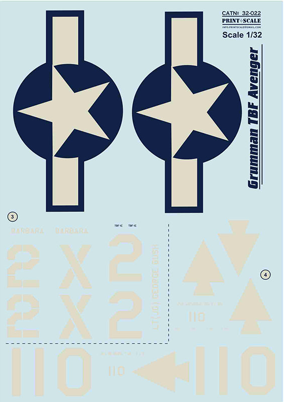 Print Scale PSL32022 1:32 Grumman TBF Avenger 1