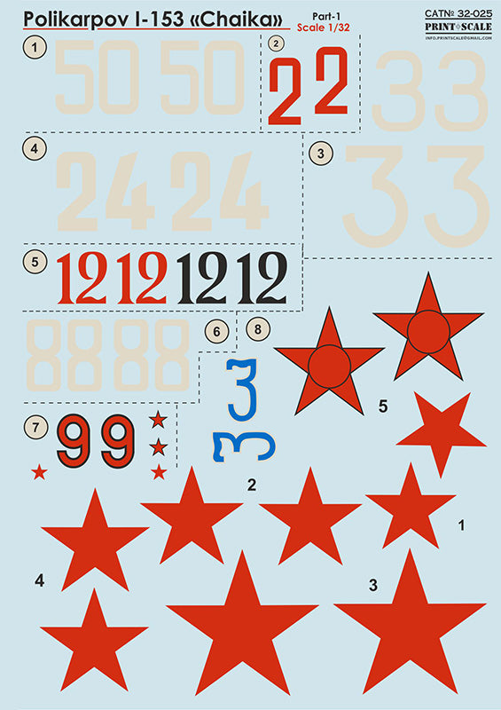 Print Scale PSL32025 1:32 Polikarpov I-153 Part 1 1