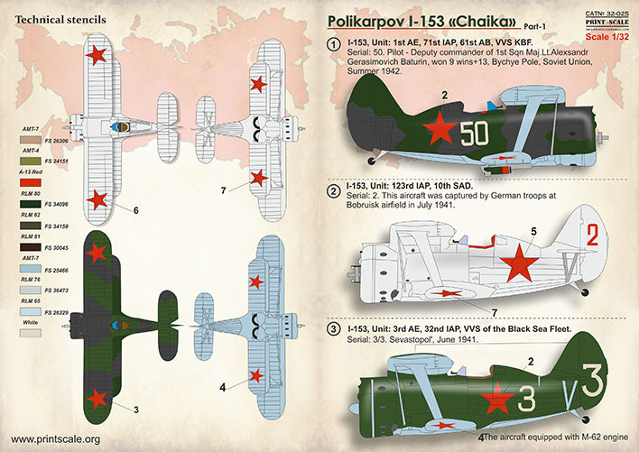 Print Scale PSL32025 1:32 Polikarpov I-153 Part 1 1