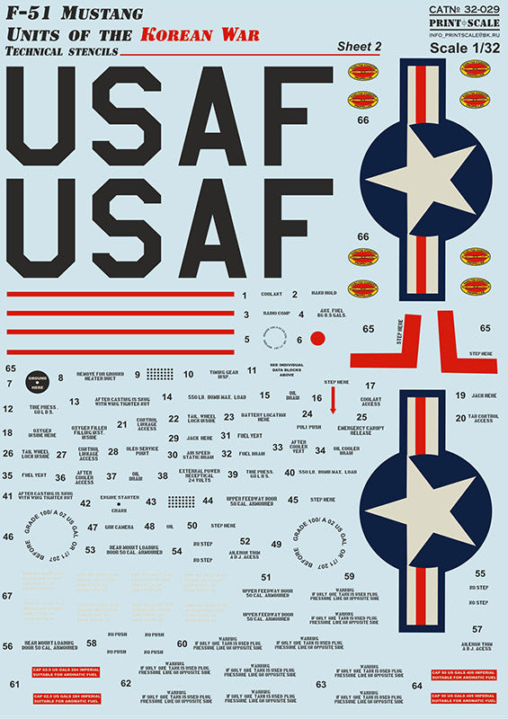 Print Scale PSL32029 1:32 North-American F-51 Mustang Units of the Korean War