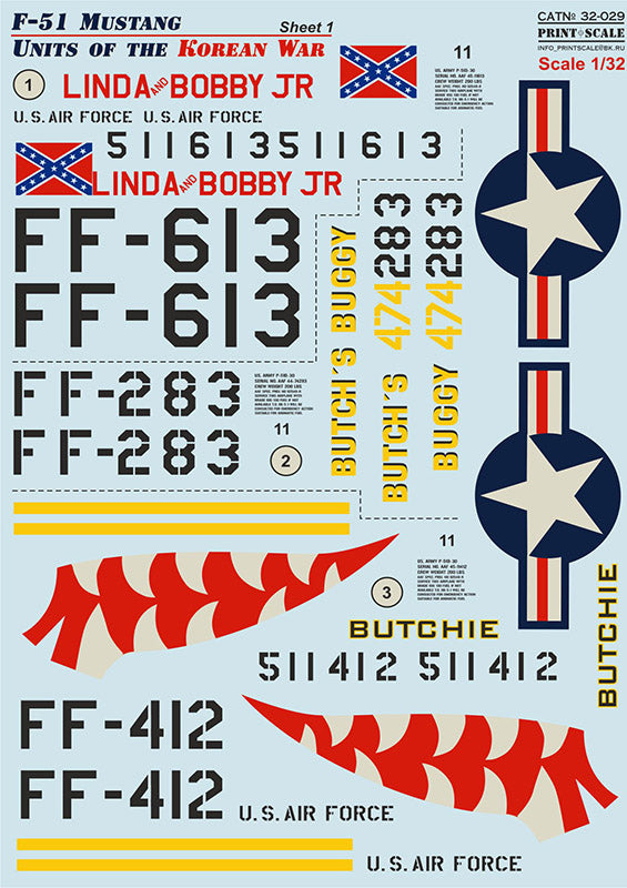 Print Scale PSL32029 1:32 North-American F-51 Mustang Units of the Korean War
