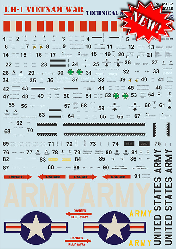 Print Scale PSL32032 1:32 Bell UH-1 Air Ambulance in Vietnam War