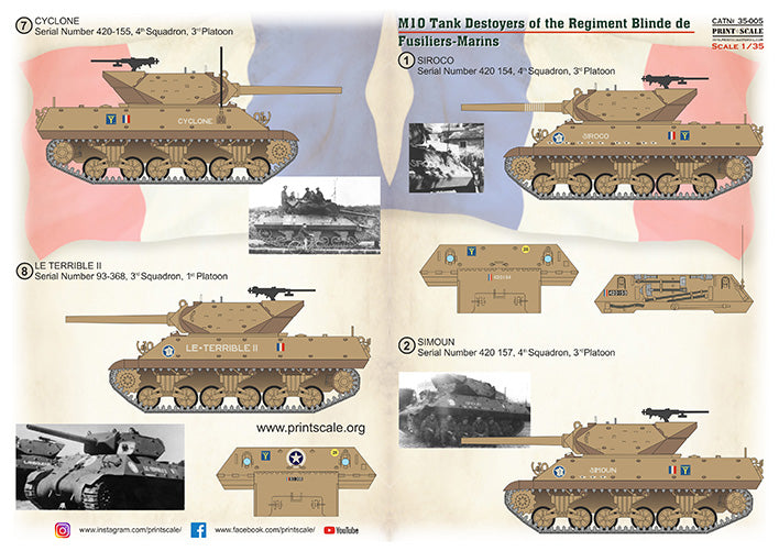 Print Scale PSL35-005 1:35 M10 Tank Destroyer RFM Decals