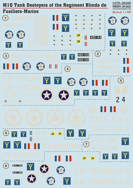 Print Scale PSL35-005 1:35 M10 Tank Destroyer RFM Decals
