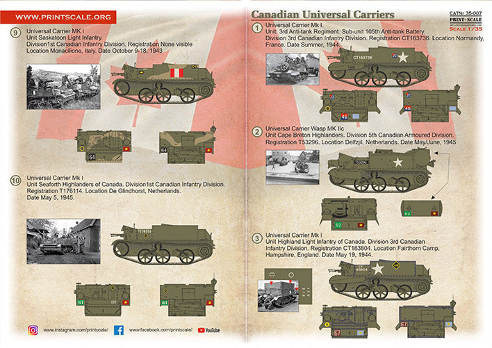 Print Scale PSL35-007 1:35 Canadian Universal Carriers 1