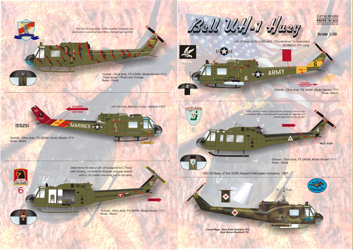 Print Scale PSL35-003 1:35 Bell UH-1B Huey