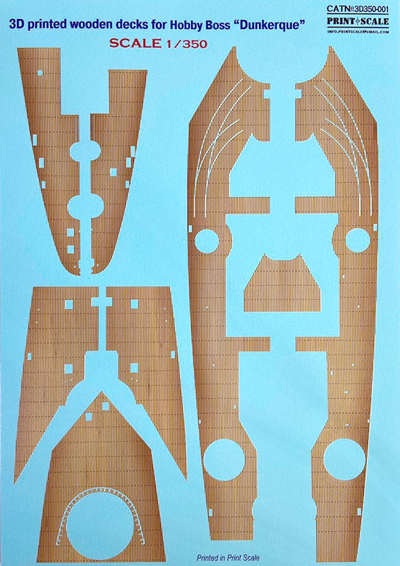 Print Scale PSL3D350-1 1:350 Wooden decks Dunkerque French Navy Battleship